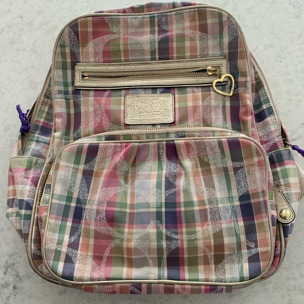 Plaid Coach Backpack